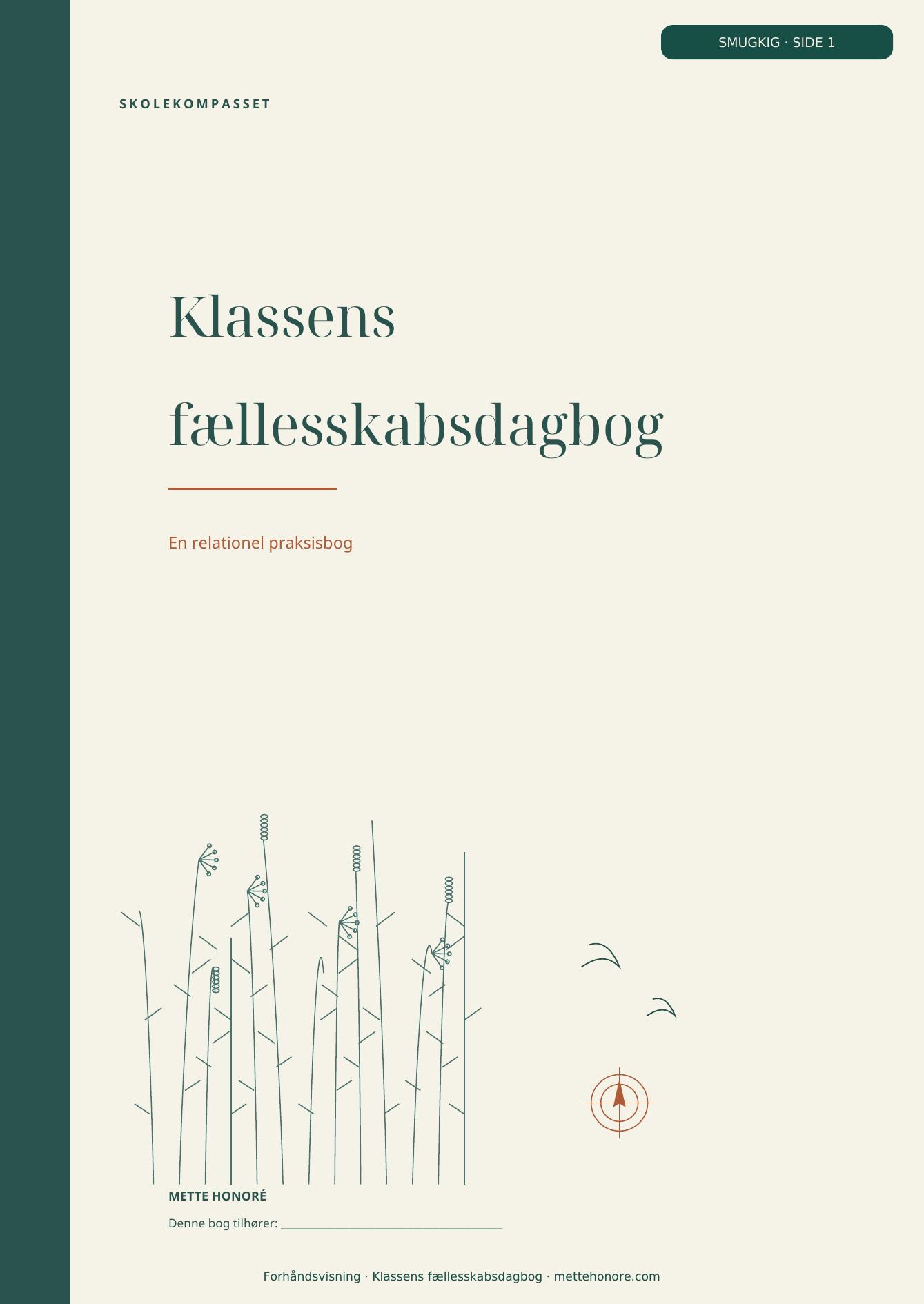 Forsiden af Klassens Fællesskabsdagbog